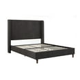 thumbnail image 3 of GDF Studio Bohdi Queen Indoor Upholstered Metal Tall Headboard Bed with Wingback,  Dark Gray, 3 of 11