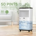 Dehumidifier 50 Pint Max for 4500 Sq ft for Basements,3 Modes, 24H