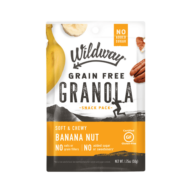 Wildway Banana Nut GrainFree Granola 1.75 oz Snack Pack 4 Count
