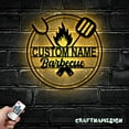 thumbnail image 3 of Craftnamesign Custom Grill Metal Wall Art LED Light, Personalized Backyard BBQ Name Sign, 3 of 5