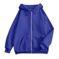 thumbnail image 5 of UDAUDU Women's Zip Up Hoodie 2026 Fashion Y2K Long Sleeve Zipper Crop Sweatshirts Fall Winter Casual Comfy Track Jackets with Pockets Blue XL, 5 of 8