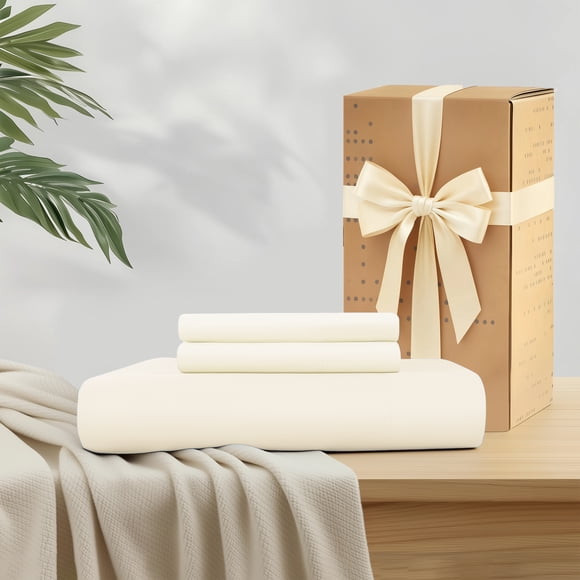 Regency Heights Juego de Sábanas King, Ropa de Cama Suave y Sedosa de 3 Piezas, Color Marfil