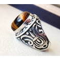 thumbnail image 6 of Tiger Eye Mans Ring, Natural Tiger Eye Ring, Birthstone Ring, Silver Jewelry, 925 Silver Ring, Birthday Gift, Heavy Mens Ring, Arabic Design, Ottoman Style Ring, Christmas, Turkey Mens Signet Ring, 6 of 6