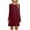 Wine, variant on Women's Casual Mini Dress Long Sleeve Round Neck Loose Fit Ruffle Solid Comfortable Stylish Flowy Elegant Everyday Wear Womens Casual Trendy Midi Dresses