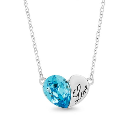 Facetted Heart - Faceted Crystal Heart Love Necklace made with Swarovski Crystals