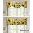 thumbnail image 4 of Tie Up Valance Curtain for Kitchen,Farm Yellow Sunflower Butterfly Rod Pocket Short Curtains Adjustable Tie-Up Shade Valances,You Are My Sunshine Vintage Window Treatment for Bathroom Living Room, 4 of 8