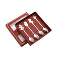 thumbnail image 4 of Juego de 4 Cucharas Navideñas, Juego de Cubiertos Navideños, Utensilios de Cocina, Cuchara de Té, Cuchara de Postre para Café, Niños, Bodas Y Vacacion plata, 4 of 8