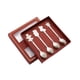 thumbnail image 4 of Juego de 4 cucharas navideñas para revolver, cubiertos portátiles y reutilizables, cuchara de té navideña plata, 4 of 9
