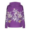 thumbnail image 5 of Women's Floral Fuzzy Hoodies Pullover Cozy Oversized Sweatshirt Warm Winter Loose Fleece Outerwear Tops with Pocket, 5 of 5
