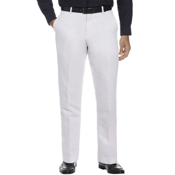 Pantalones de Vestir Perry Ellis Portfolio Essentials Mezcla de Lino