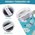 thumbnail image 5 of SKYSONIC 40oz Butterfly Daisy Tumbler With Lid And Straw Travel Coffee Mug Stainless Steel Insulated Thermal Tumblers Cup, 5 of 7