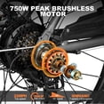 thumbnail image 3 of Actbest Electric Bike for Adults, 26" Step-Through Electric Bicycle with 36V 13Ah Removable Battery, 750W Peak Motor Electric Cruiser Bike with 22MPH, 7 Gears & Front Suspension (Grey) with Saddlebag, 3 of 6