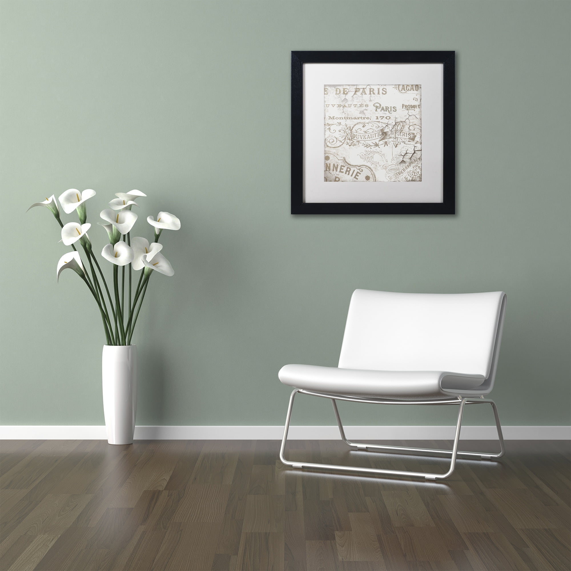 Trademark Fine Art "Bon Mots IV" Canvas Art by Color Bakery White Matte, Black Frame