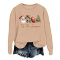 thumbnail image 1 of WEAIXIMIUNG Chandail en Molleton Blanc pour Femmes Mode Hiver Imprimé Festif de Noël Col Rond, 1 of 3