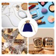 thumbnail image 6 of 20pcs Flocked Cloth Drawstring Bag 2.8 x 3.5 Inch Jewelry Flocked Pouches Gift Bags for Wedding Party Favor Candy Jewelry Packaging Organizing Storage, Gold Blue, 6 of 7