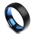 thumbnail image 2 of Wedding Rings Men & Women 7mm Domed Black & Blue Tungsten Wedding Band, 2 of 3