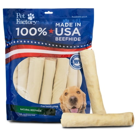 UPC: 0094983783104 | Pet Factory Beefhide Rolls Natural Flavor – 8   15 Count