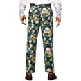 thumbnail image 3 of INSPIRE CHIC  Men's Floral Dressy Pants Flat Front Party Prom Flower Printed Slacks 30 Blue White, 3 of 5