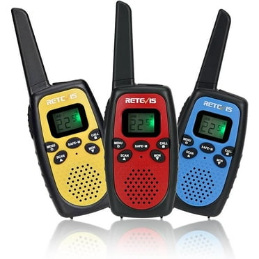 RT628S Walkie Talkies for Kids, RT628 New Version, Safe Mode 2 Way Radio, Long Rang Walkie Talkies for Adults,Toys Gifts for Boys Girls,Camping Hiking Travel School(3 Pcs Red Blue Yellow)