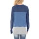 thumbnail image 3 of Camiseta Para Mujer Color Block Twist Knot Camiseta Casual Manga Larga Cuello En V Tops XBTCLXEBCO Azul:M, 3 of 3