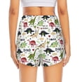 thumbnail image 2 of Lsque Cute Dinosaurs Printed Women's Running Shorts with Liner Pockets,Elastic Quick Dry Workout Athletic Gym Yoga Shorts,Womens High Waist Shorts-Medium, 2 of 9