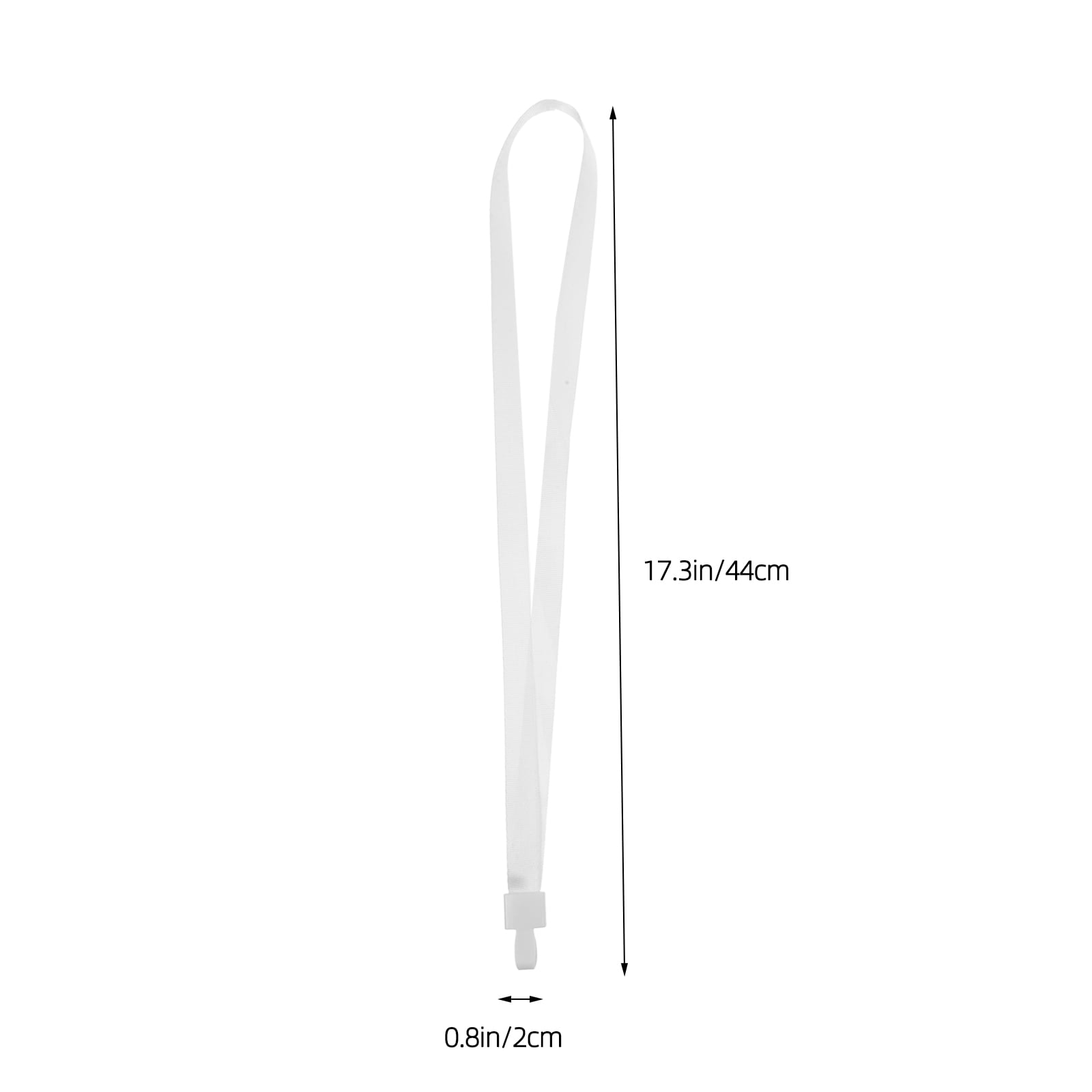 FOMIYES 50Pcs White Polyester Badge Lanyard for Phone Id Card Holder with Clip Lightweight and Portable