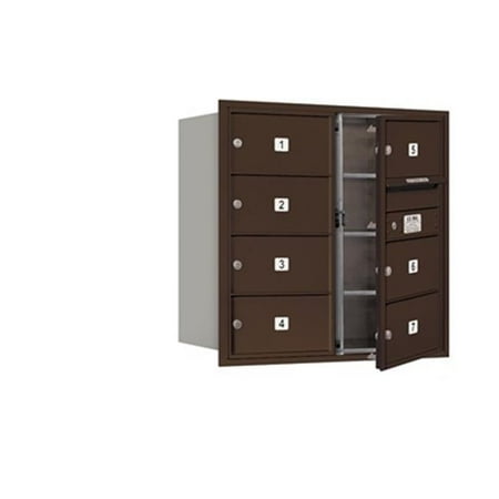 - Salsbury 3708D-07ZFP 4C Horizontal Mailbox Includes Master Commercial Lock - 8 Door High Unit - 30.50 Inches - Double Column - 7 Mb2 Doors - Bronze - Front Loading - Private Access