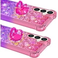 thumbnail image 6 of for Samsung Galaxy S25 Plus (Not S25)/ S24 Plus Quicksand Case with Ring Kickstand, Bling Cute Glitter Flowing Liquid Floating Sparkle Cover for Samsung Galaxy S25 Plus. JB-Pink Purple, 6 of 7