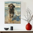 thumbnail image 5 of Funny Dog on Beach Canvas Wall Art, Irish Water Spaniel Dog Picture Ocean Artwork for Bathroom Bedroom Living Room, Art Decor 8x12 Inches, 5 of 6