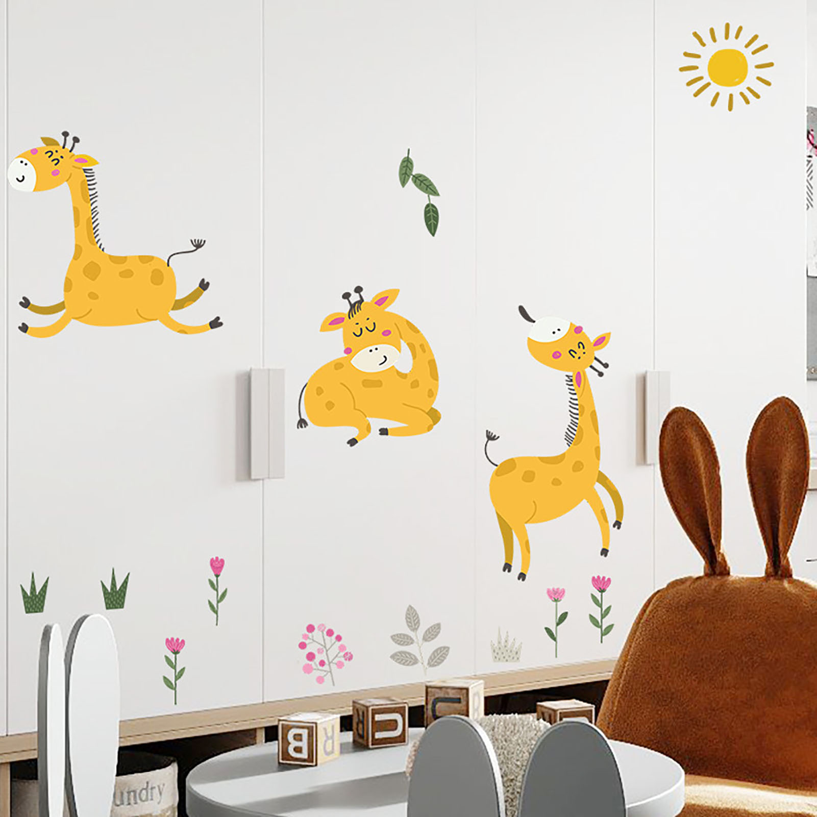Vearear Cartoon Deer Printing Self Adhesive Wall Sticker Living Room Home Decoration Walmart Com Walmart Com