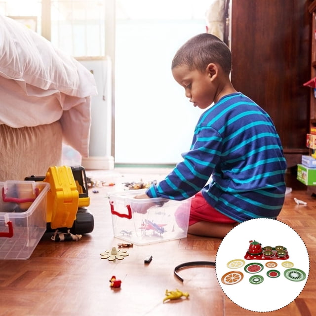 OULII Childrens Afternoon Tea Toys Red Tinplate Kids Tea Toy Set for Role-playing Games 1 Set