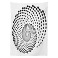 thumbnail image 3 of Ambesonne White Tablecloth Rectangular Table Cover, Spiral Monochrome Black, 60"x84", Black White, 3 of 4