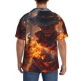thumbnail image 4 of Zufioo Western Fire Cowboy Print Mens Button Down Short Sleeve Shirt,Classic Plaid Shirt,Mens Accessories Fashion Shirt-Medium, 4 of 6