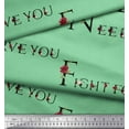 thumbnail image 3 of Soimoi Green Georgette Viscose Fabric Quotes Text Decor Fabric Printed Yard 44 Inch Wide, 3 of 3