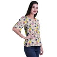 thumbnail image 3 of Moomaya Printed Round Neck Top For Women Elbow Sleeve Blouse Tunic Formal Wear, 3 of 6