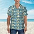 thumbnail image 2 of KLL anchovy Print Men's Hawaiian Shirt Short Sleeve Button Down Beach Shirts,Large, 2 of 7