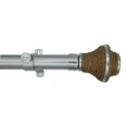 thumbnail image 1 of Tailor & Taylor 1" Curtain Rod with Fiber Coordinating Designer Styled Finials, Adjustable Metal Windows Rod with Y Style Bracket for Living Room, Kitchen and Windows (96", Silver), 1 of 1