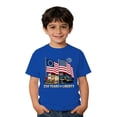 thumbnail image 4 of ZHOGXU Independent Day Children Boys T Shirt Short Sleeved Round Neck American Flag Print Comfortable Fashion Tee Top For 4Th Of July,Blue,8-9 Years, 4 of 4