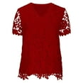 thumbnail image 4 of Weikingp Half Sleeve T Shirts For Women Casual T Shirts For Women Plus Size Tops For Women Tshirts Shirts For Women Dressy Tops For Women Red 5XL Clearance！, 4 of 5