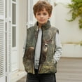 thumbnail image 2 of Uorisanigo Girls Boys Zippered Vest Puffy Camo Deer Hunting Fleece Jacket Fall Winter Trendy Sleeveless Full Zipper Outwear with Pockets Lightweight Stand Up Collar Vest Age 2-12, 2 of 7