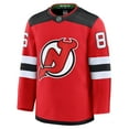 thumbnail image 2 of Men's Fanatics Jack Hughes Red New Jersey Devils Home Premium Jersey, 2 of 6