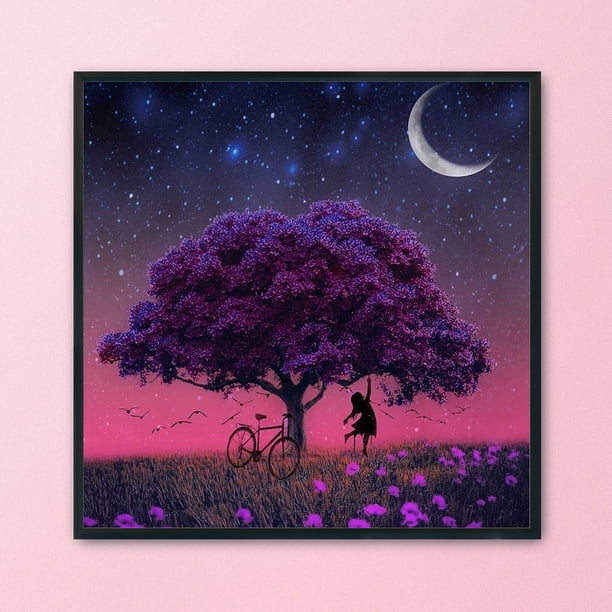 Cuadros Decorativos Kits de punto de cruz con estampado de árbol3 hebras11 quilatesjuego de bricolaje (SZX148hojas moradas) Ndcxsfigh Nuevos Originales