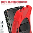 thumbnail image 4 of For Samsung Galaxy Tab Active5 Pro/Active4 Pro 10.1 inch Case SM-X350/X356/SM-T630/T636, 360 Hand Strap, Shoulder Strap, Kickstand, Rugged Drop Protection, Red, 4 of 6