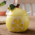 thumbnail image 3 of YISITIAN Fruit Shaped Ceramic Sugar Bowl with Lid and Spoon, Decorative Salt and Pepper Storage Jar for Kitchen Countertop, Creative Condiment Pot Set for Dining Table, Seasoning Container(Yellow), 3 of 6