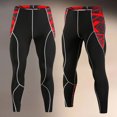 thumbnail image 2 of Bibifish Mens Athletic Pants Geometric Print Leggings High Waist Contrast Stitching Compression Quick Dry Moisture Yoga Gym Training Outdoor Cycling Pants, 2 of 3