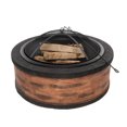 thumbnail image 4 of Sun Joe SJFP35-RW-STN 35-Inch Cast Stone Base, Wood Burning Fire Pit w/Dome Screen and Poker, Rustic Wood, 4 of 6