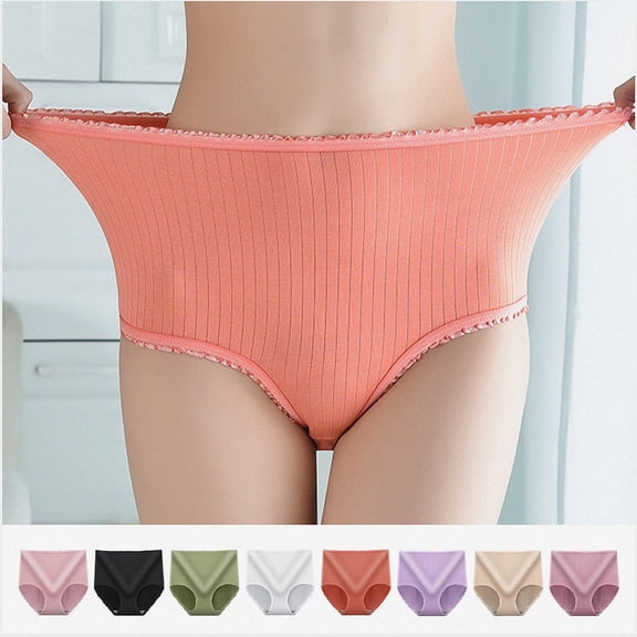 Lumosvexa Women's Cotton Briefs Comfortable Breathable Soft High Waist Monthly Heavy Underwear XL