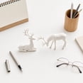 thumbnail image 3 of Tovaris Christmas Reindeer Figurine Set, Christmas Decoration Electroplated Deer Statue with Standing and Lying Poses, Tabletop Ornament, For Home Table Gift, 3 of 7