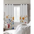 thumbnail image 4 of Spring Floral Blackout Curtains for Bedroom Living Room Darkening Curtains 63 Inches Long Colorful Flowers Pastoral Elegant Window Curtain 2 Panels Set Window Treatment Grommet Drapes 42"x63", 4 of 9