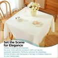 thumbnail image 5 of Leading Linens 6 pc 60x60 Inch Square Ivory Polyester Tablecloths - Stain & Wrinkle Resistant Washable Dining Table Cover for Wedding Reception Banquet Party Event, 5 of 5